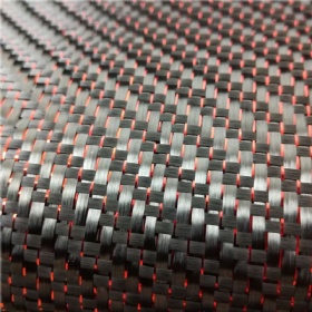 Red metallic carbon fiber fabric